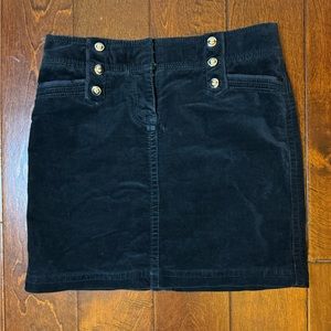 White House Black Market Womens Size 2 Mini Velvet Skirt Stretch Military